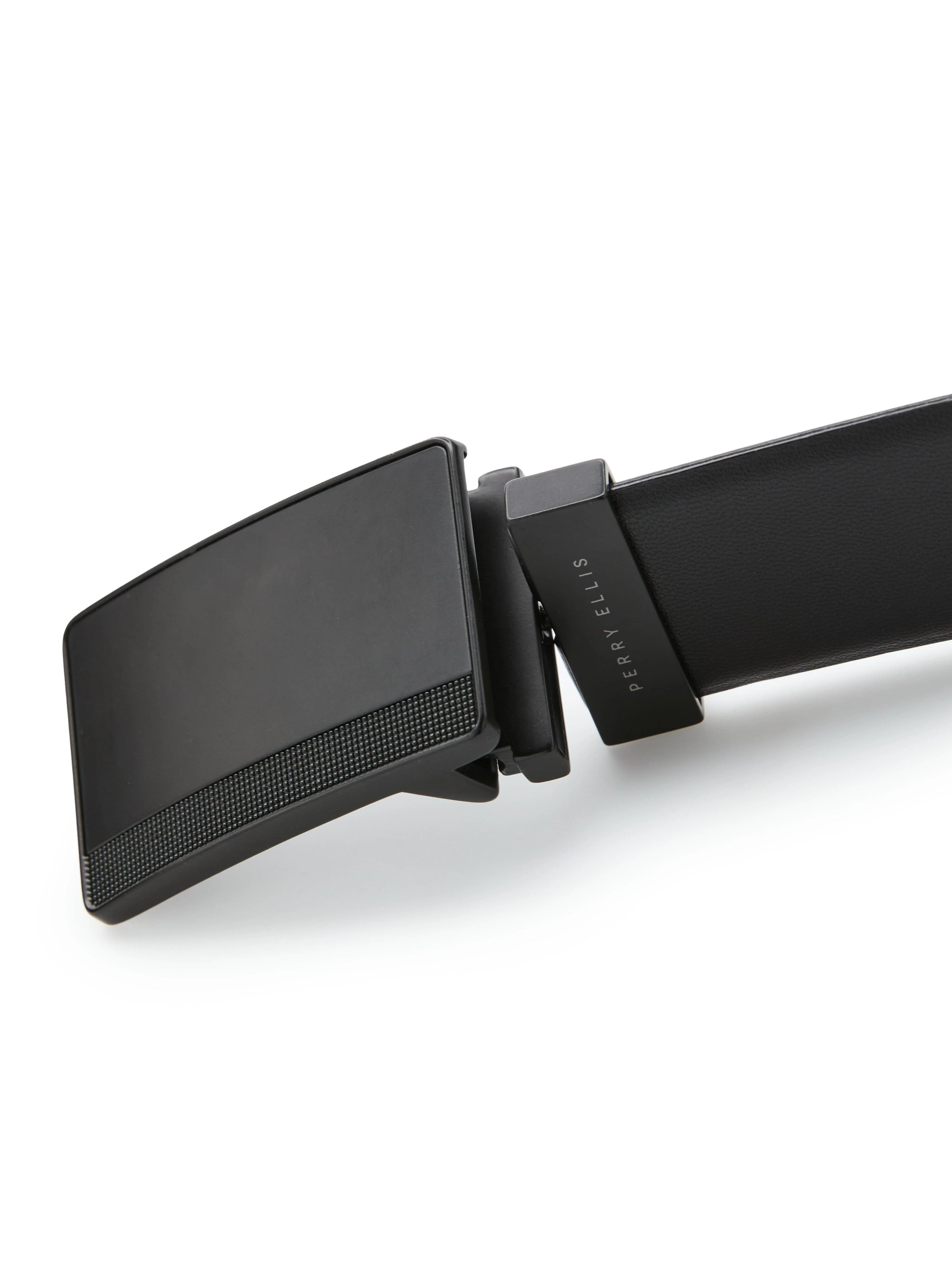 Reversible Leather Belt with Black Pattern Plaque - Image 3