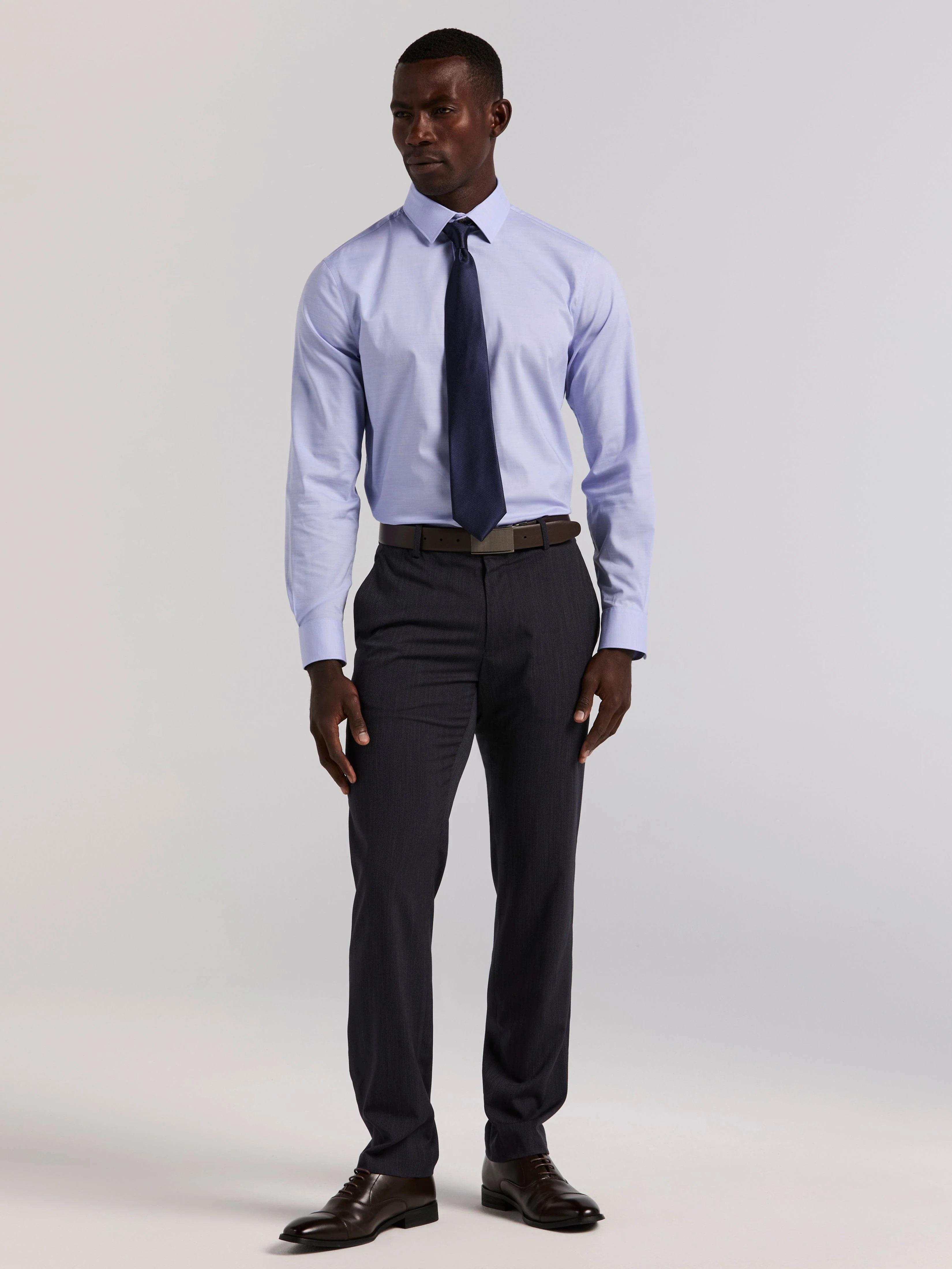 Cotton Blend Slim Fit Dress Shirt - Image 5