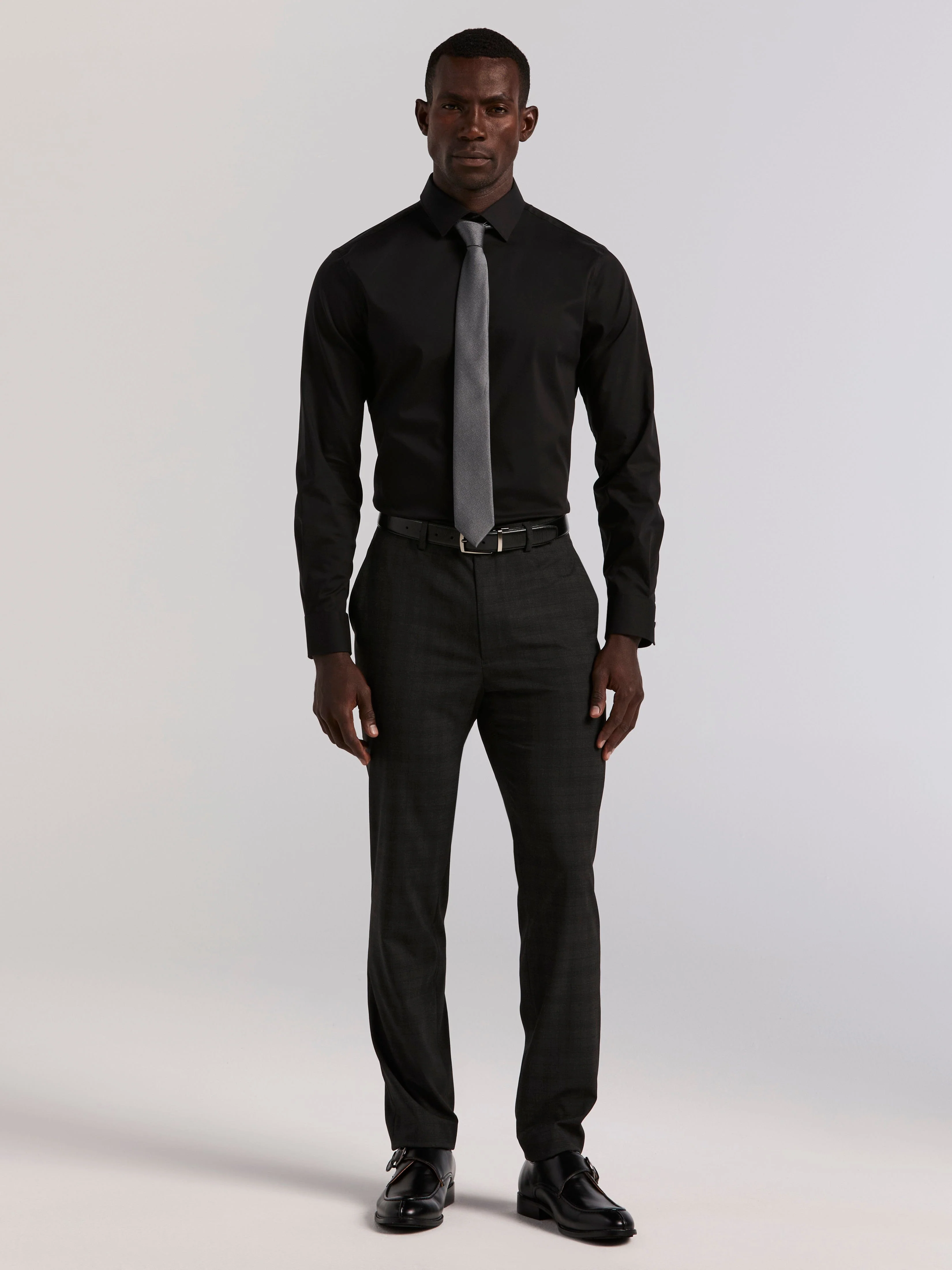 Cotton Blend Slim Fit Dress Shirt - Image 9