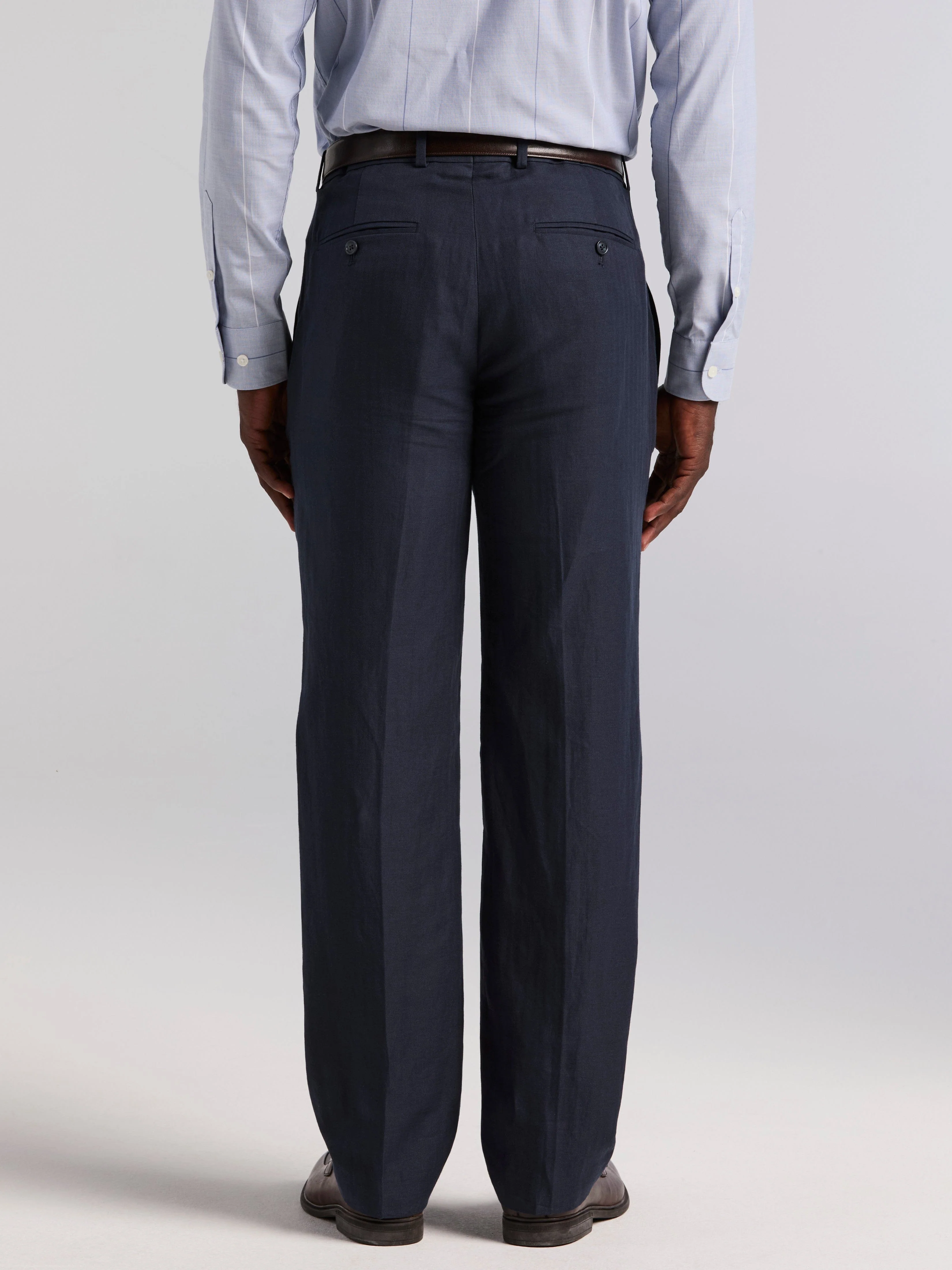 Linen Blend Herringbone Suit Pant - Image 4