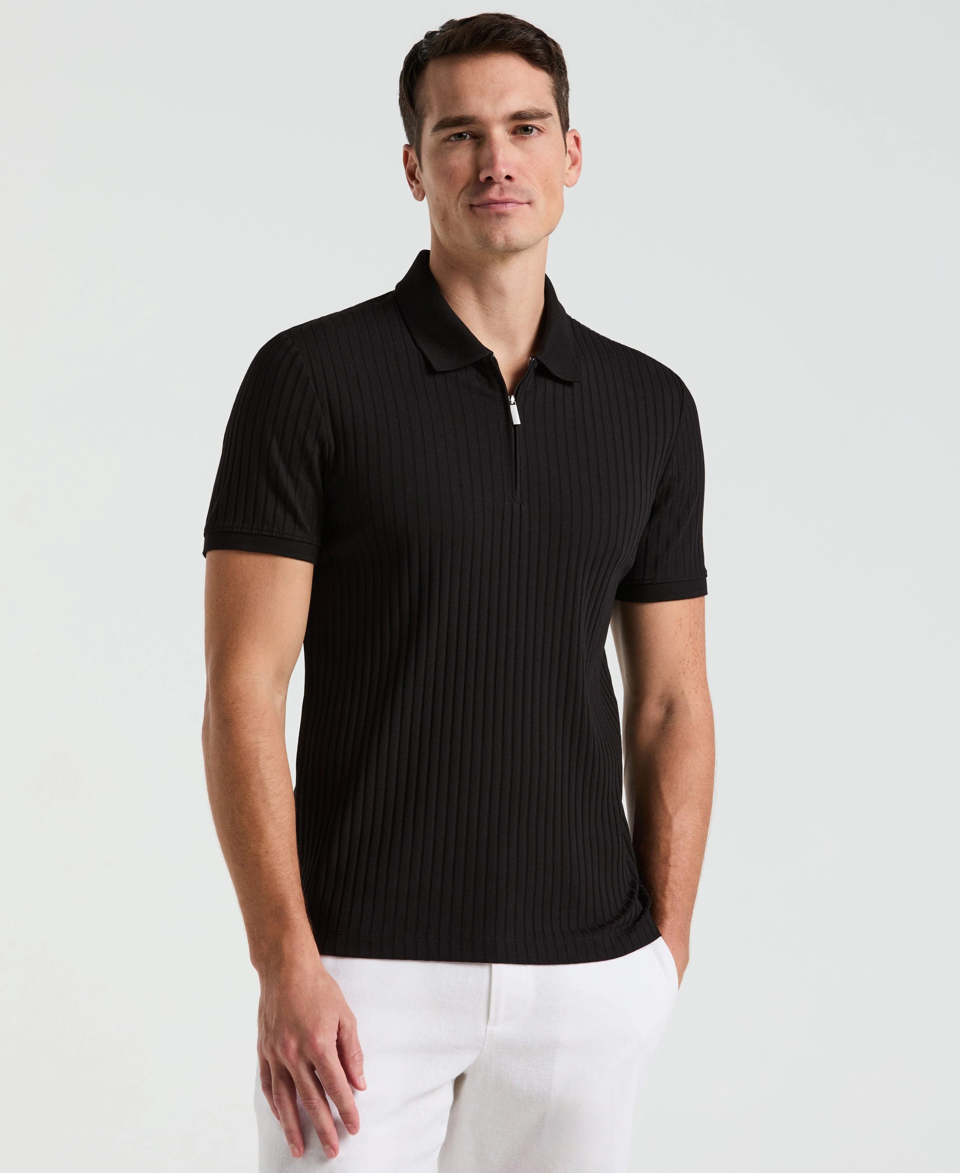 Quarter Zip Ribbed Polo - Image 11