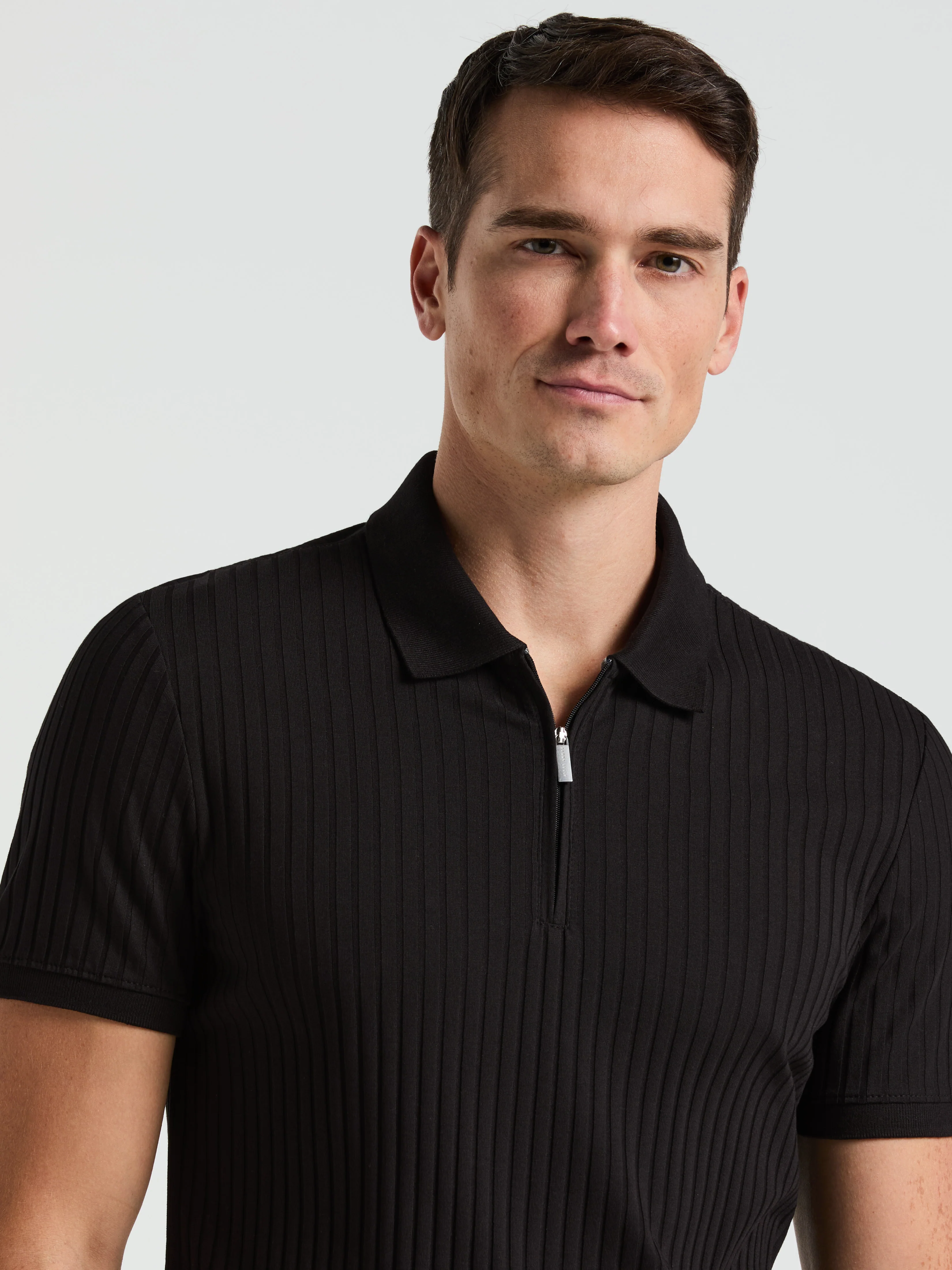 Quarter Zip Ribbed Polo - Image 13
