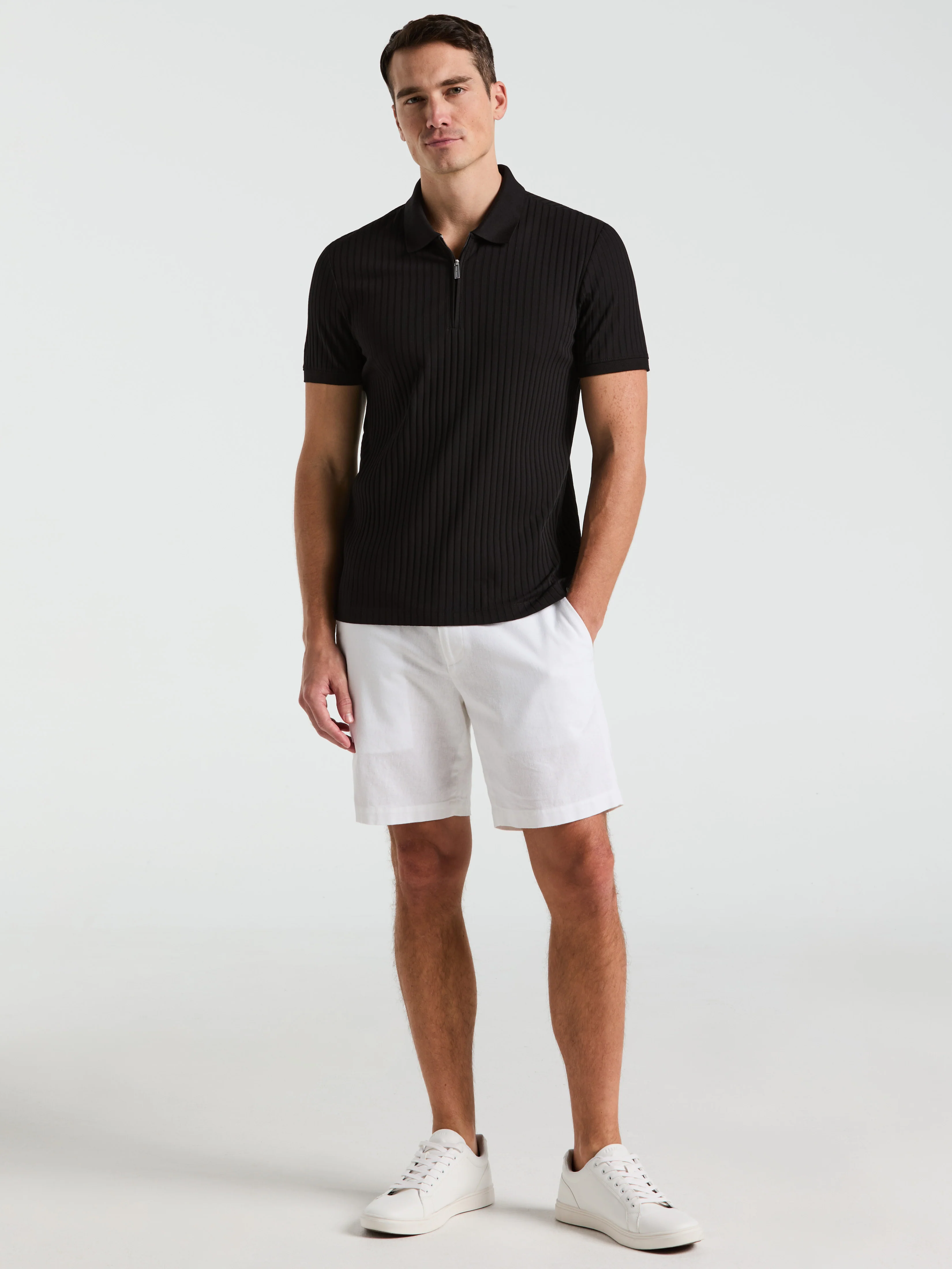 Quarter Zip Ribbed Polo - Image 14