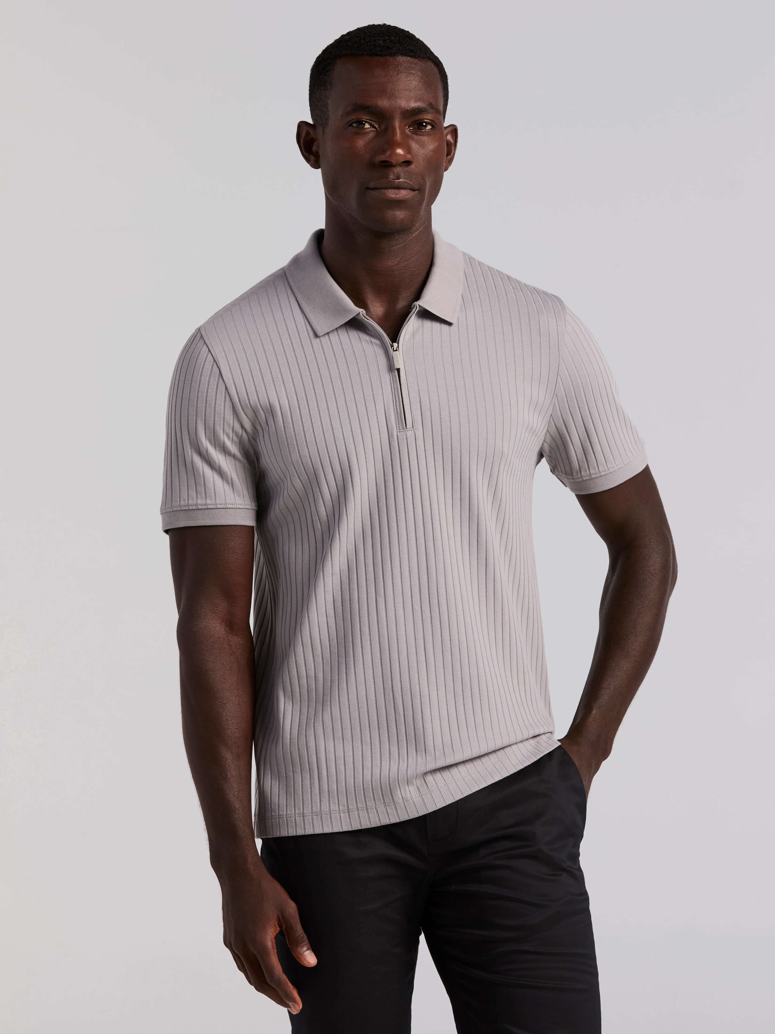 Quarter Zip Ribbed Polo - Image 20