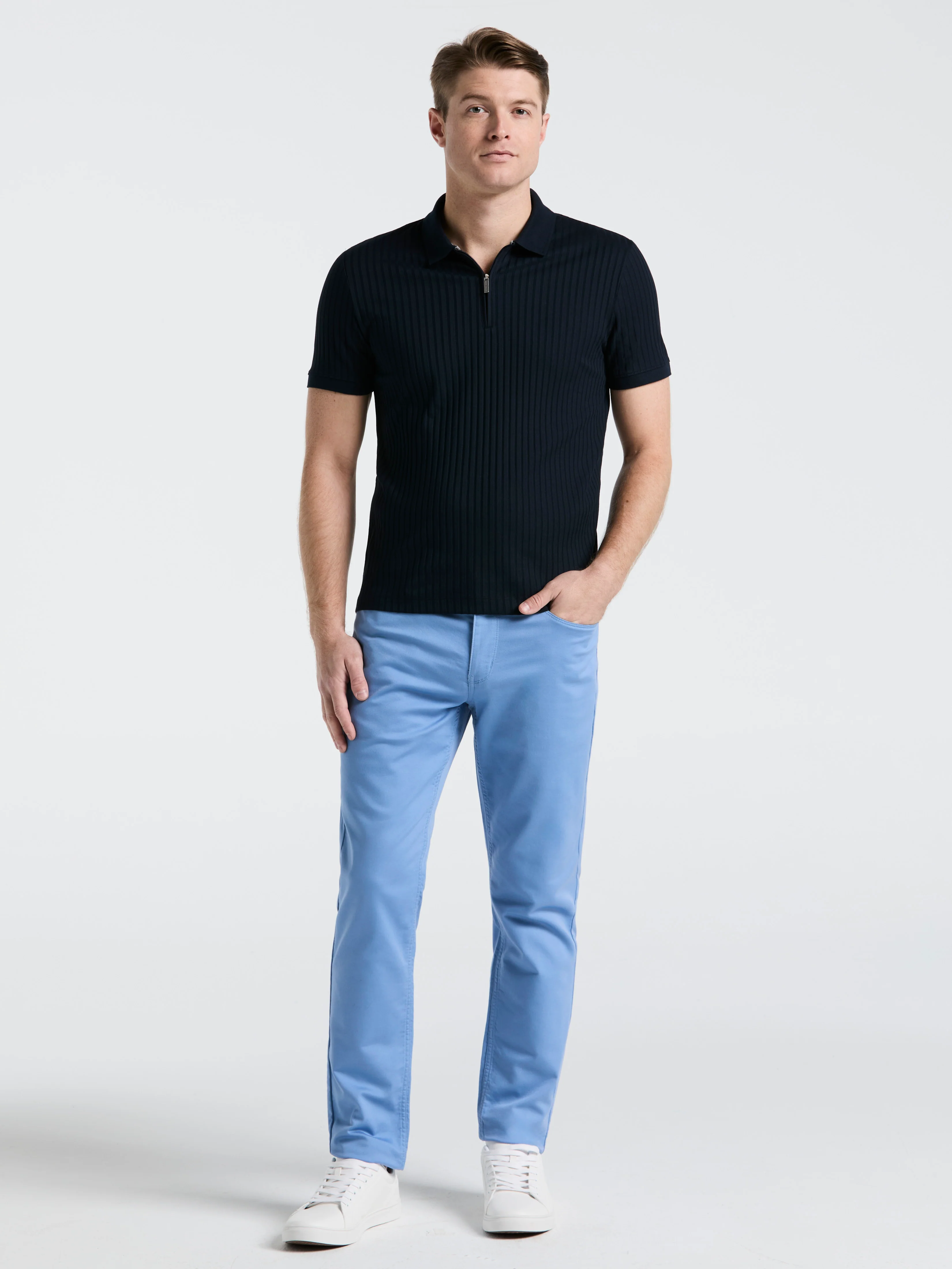 Quarter Zip Ribbed Polo - Image 32