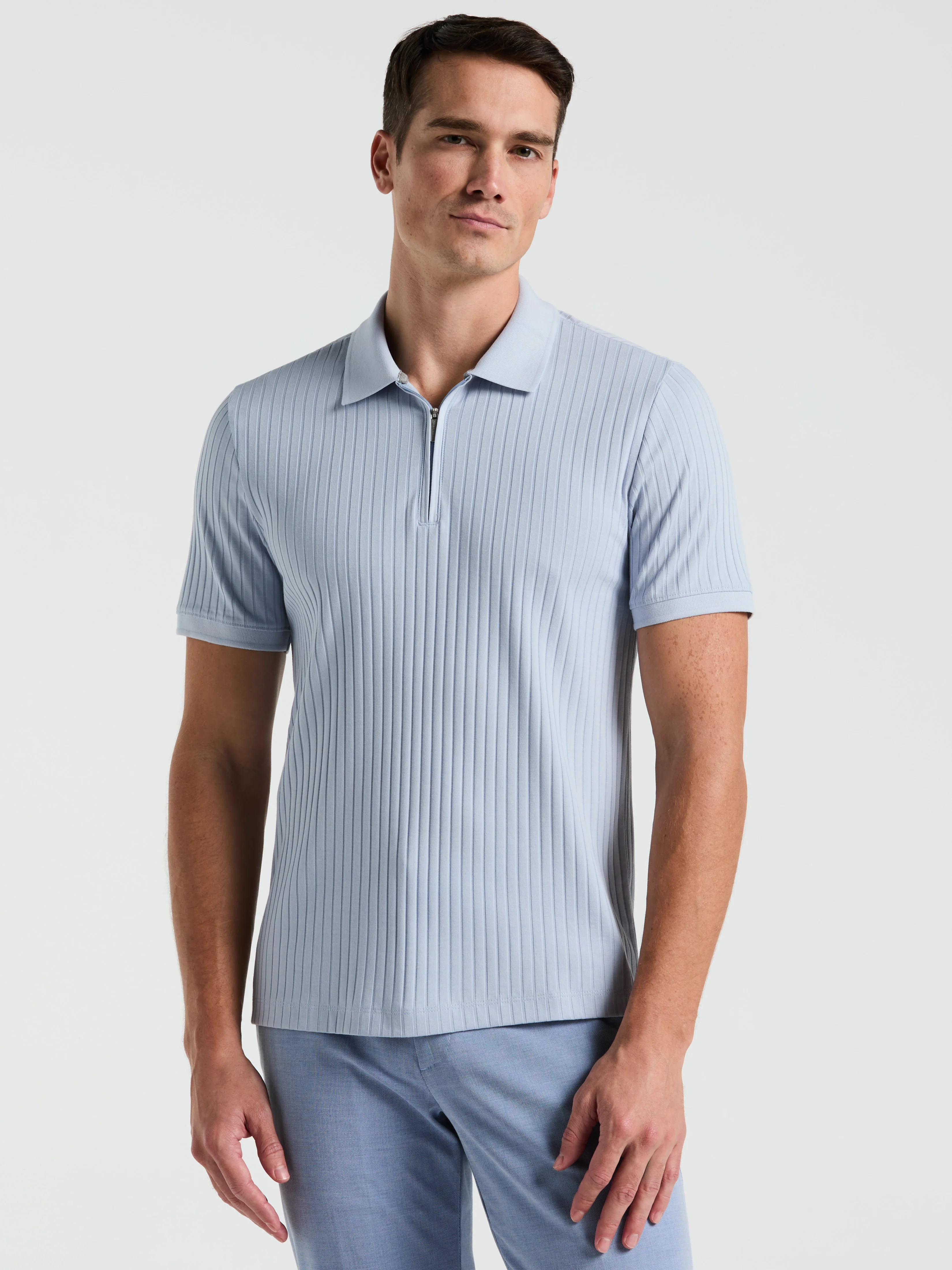 Quarter Zip Ribbed Polo - Image 36