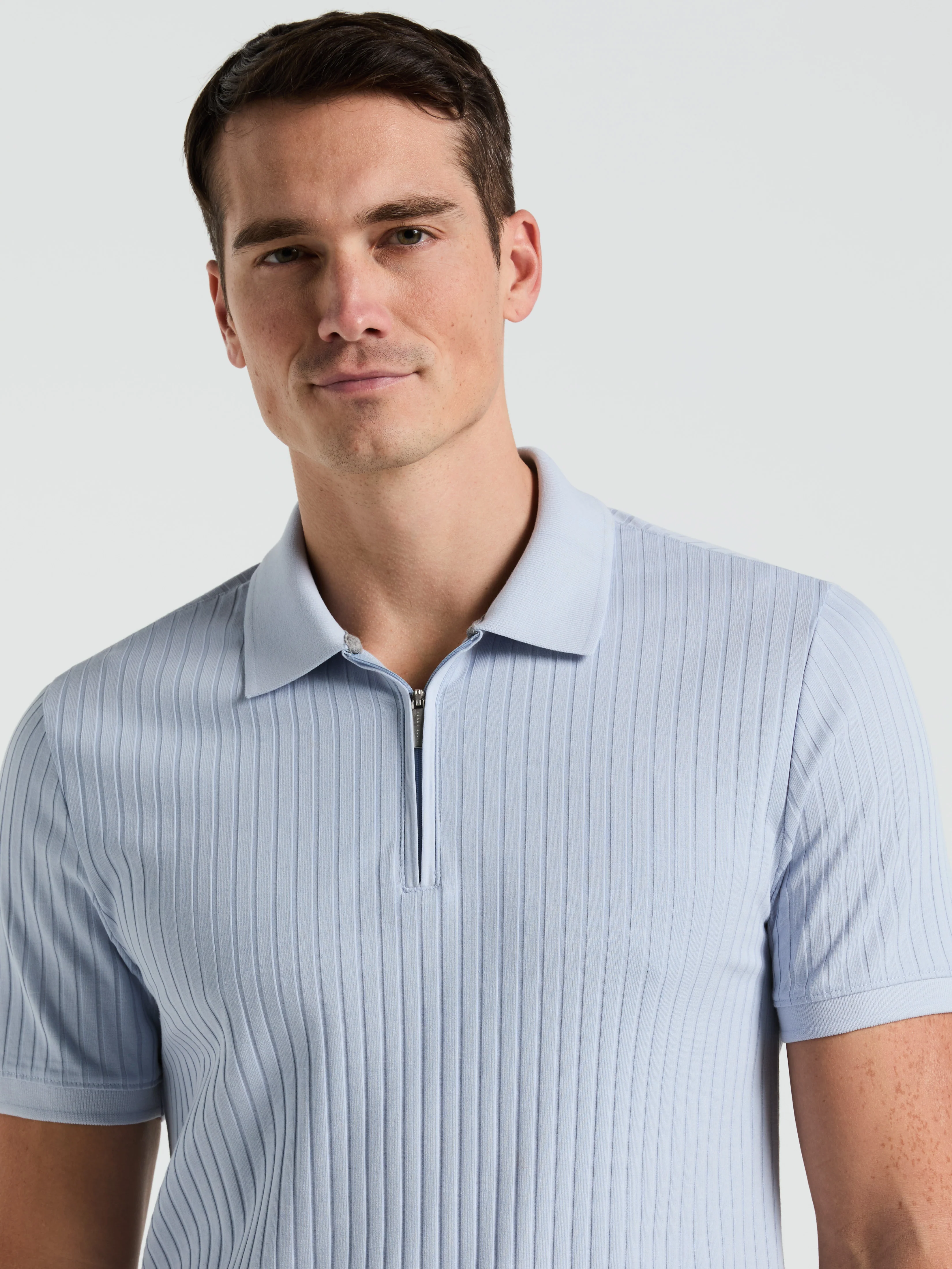 Quarter Zip Ribbed Polo - Image 38