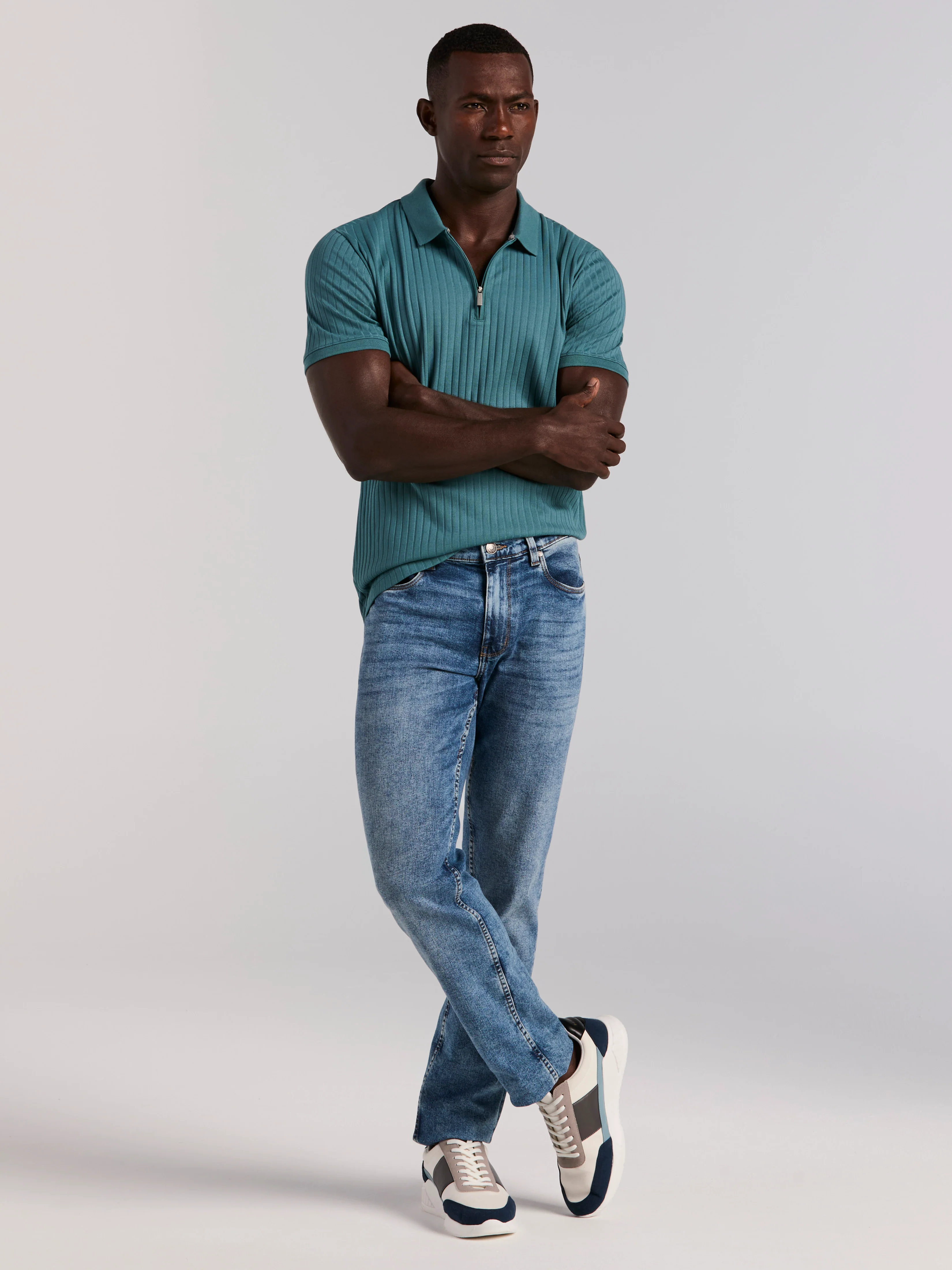 Quarter Zip Ribbed Polo - Image 4