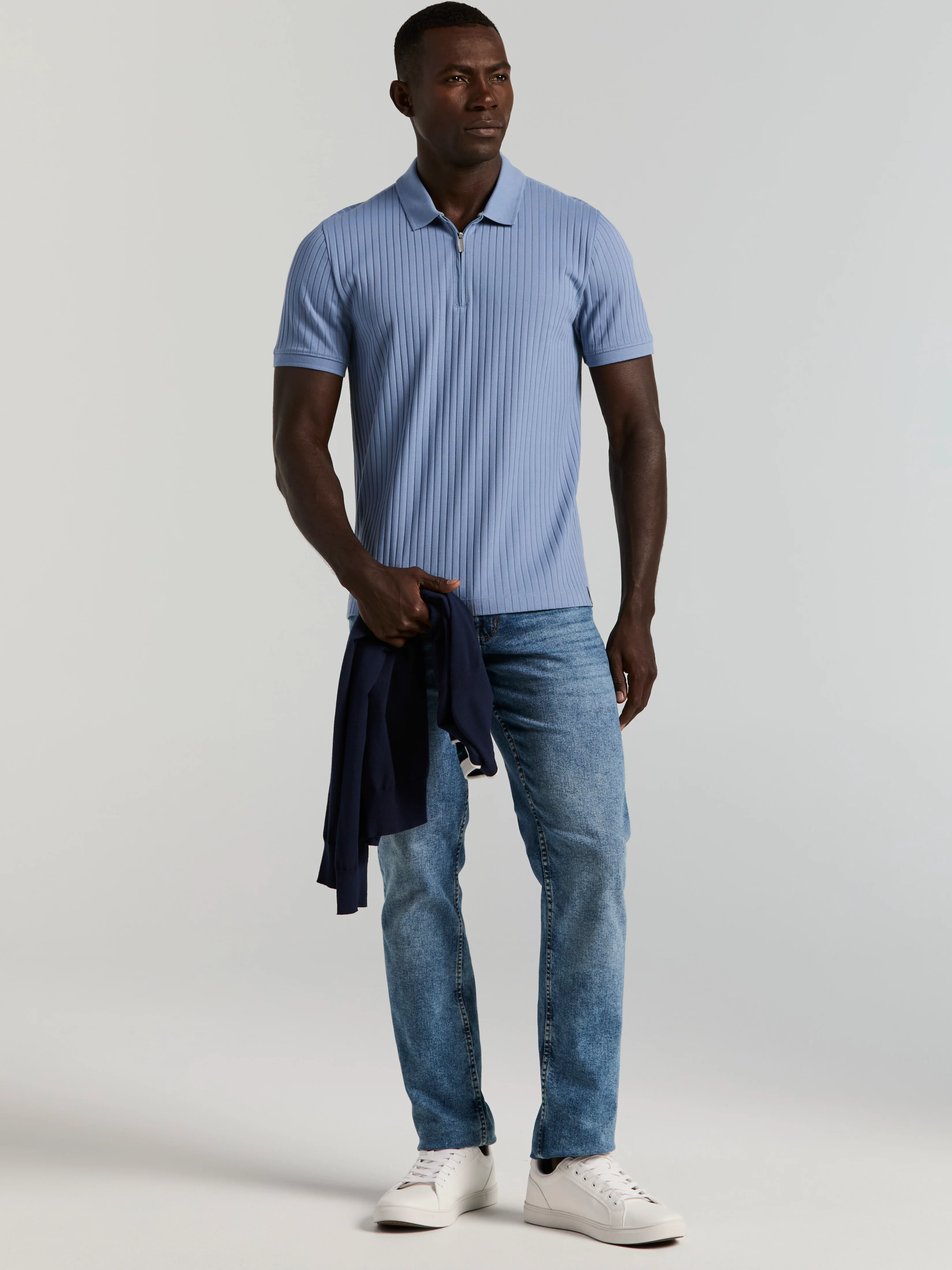 Quarter Zip Ribbed Polo - Image 9