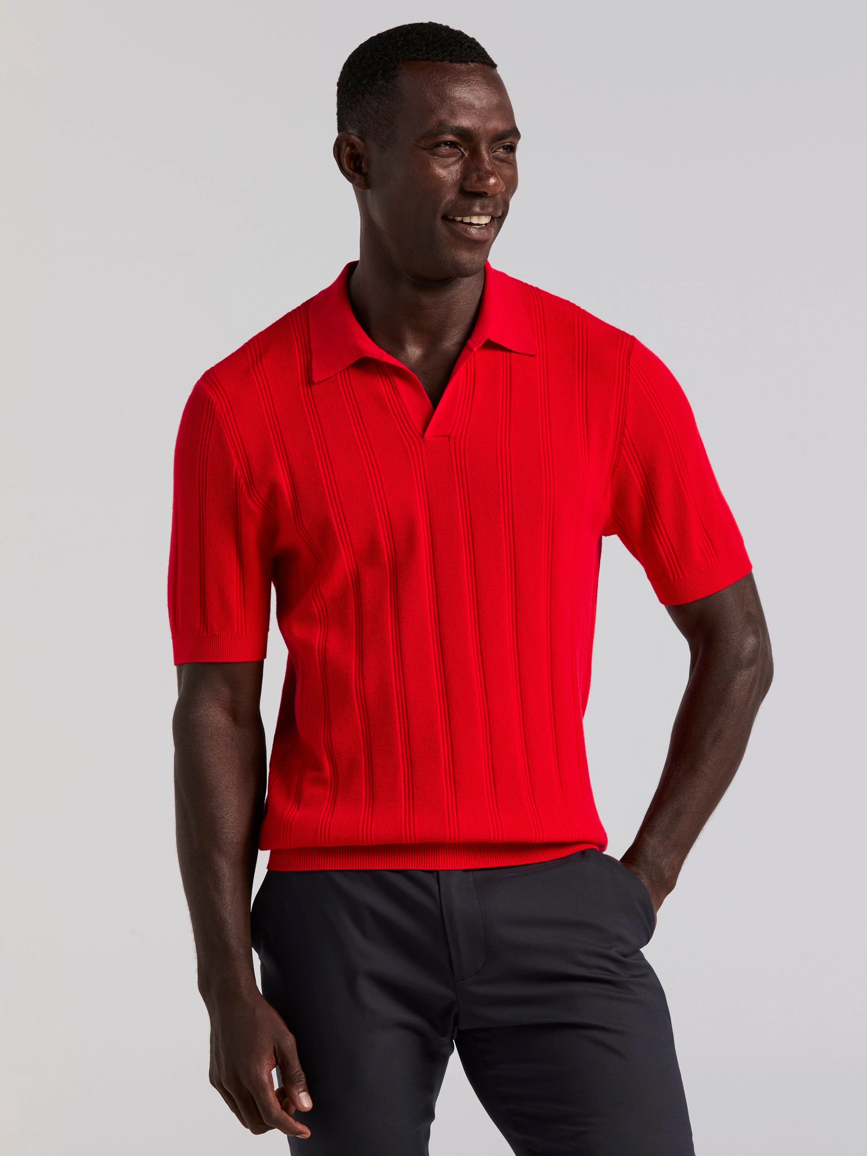 Mesh Stripe Sweater Polo - Image 18