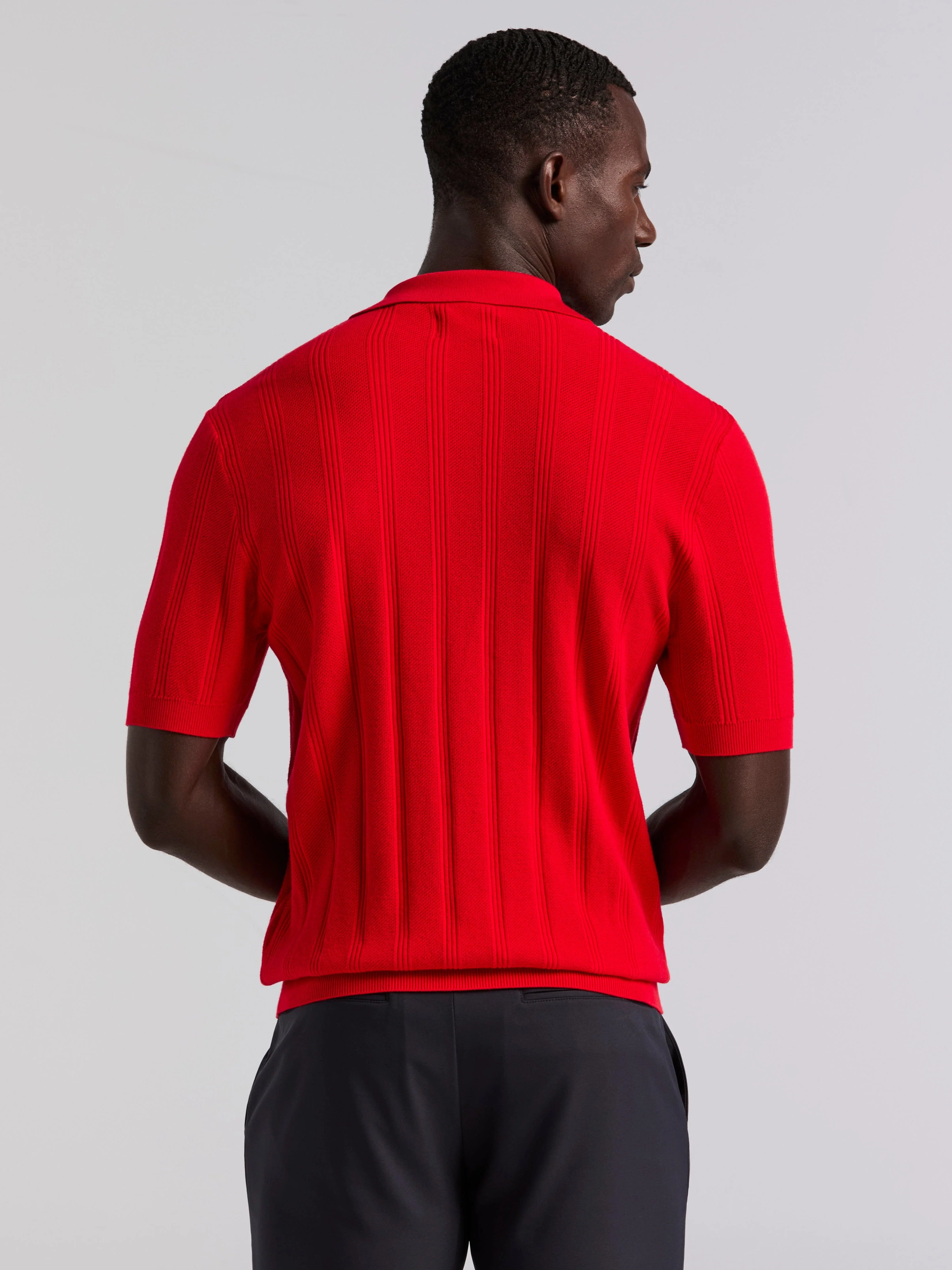Mesh Stripe Sweater Polo - Image 20