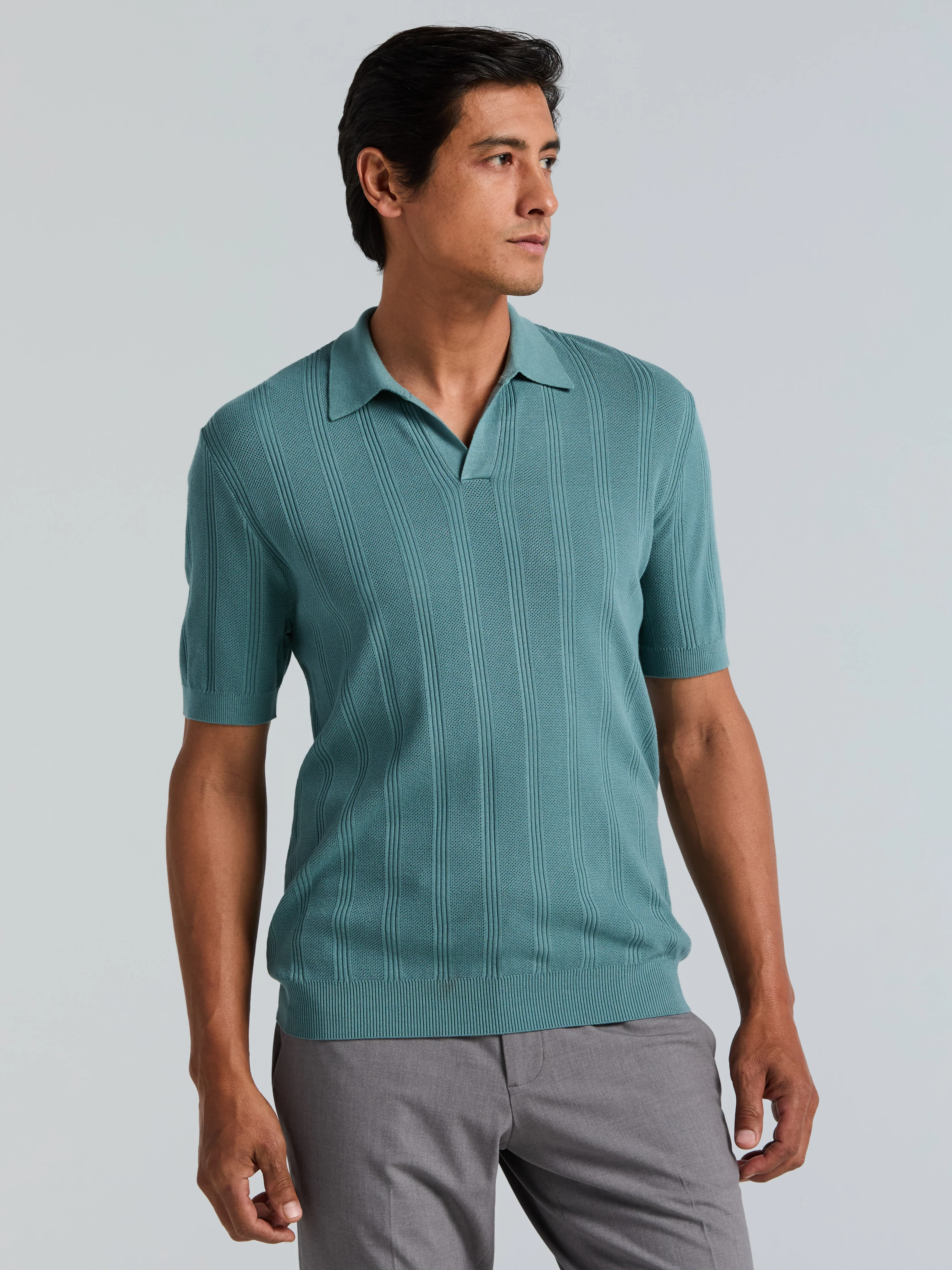 Mesh Stripe Sweater Polo - Image 23