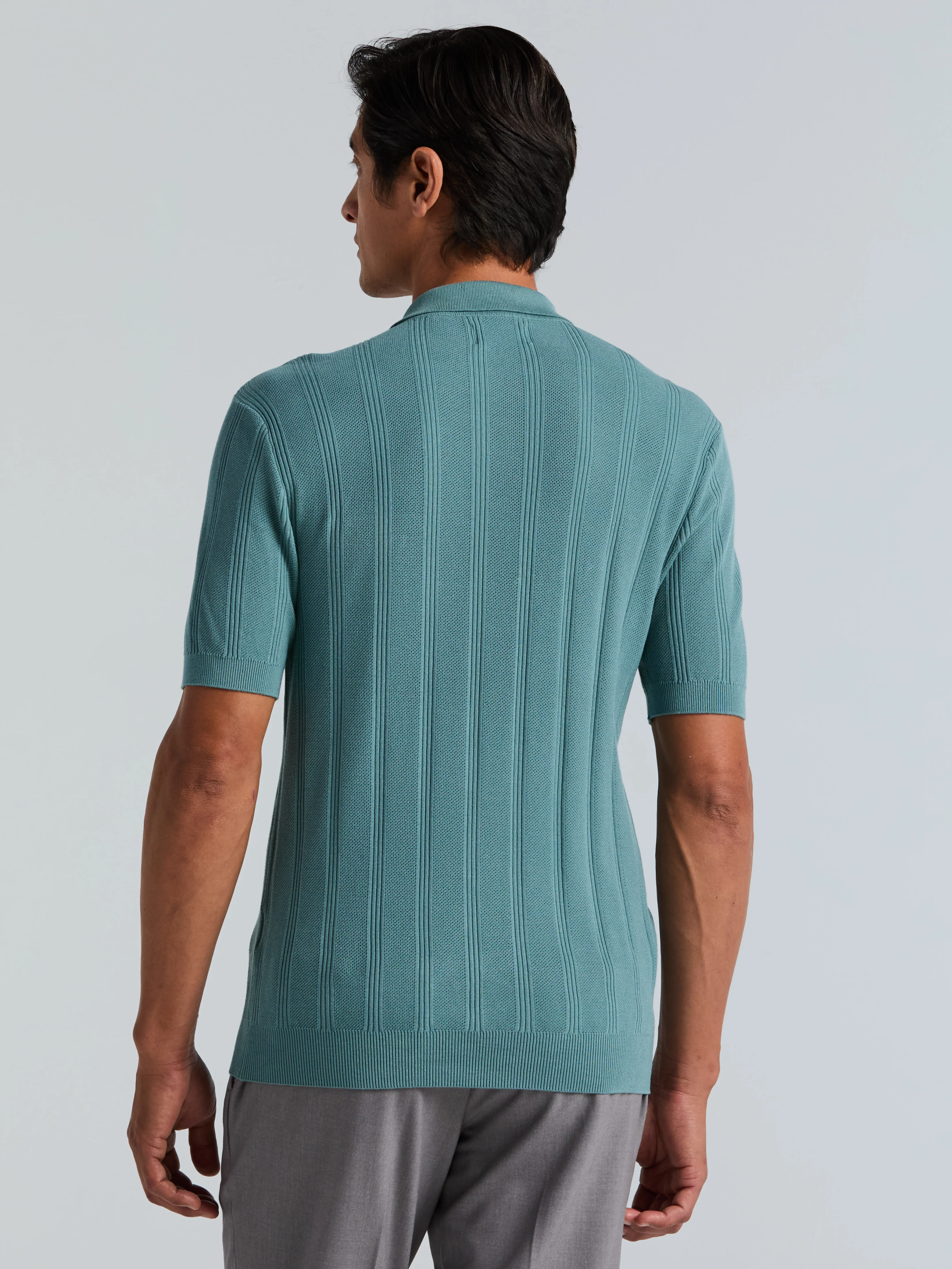 Mesh Stripe Sweater Polo - Image 25