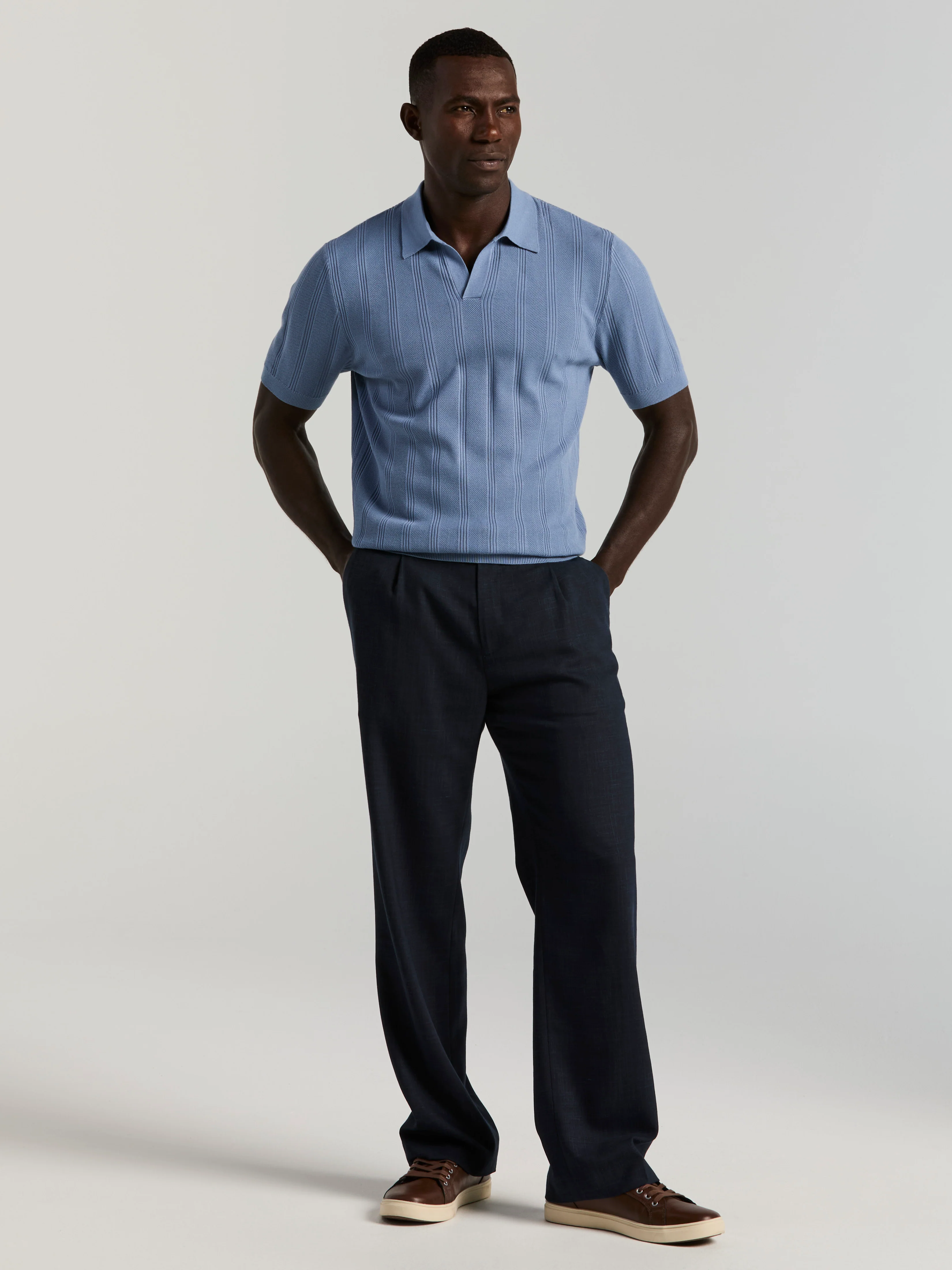 Mesh Stripe Sweater Polo - Image 31