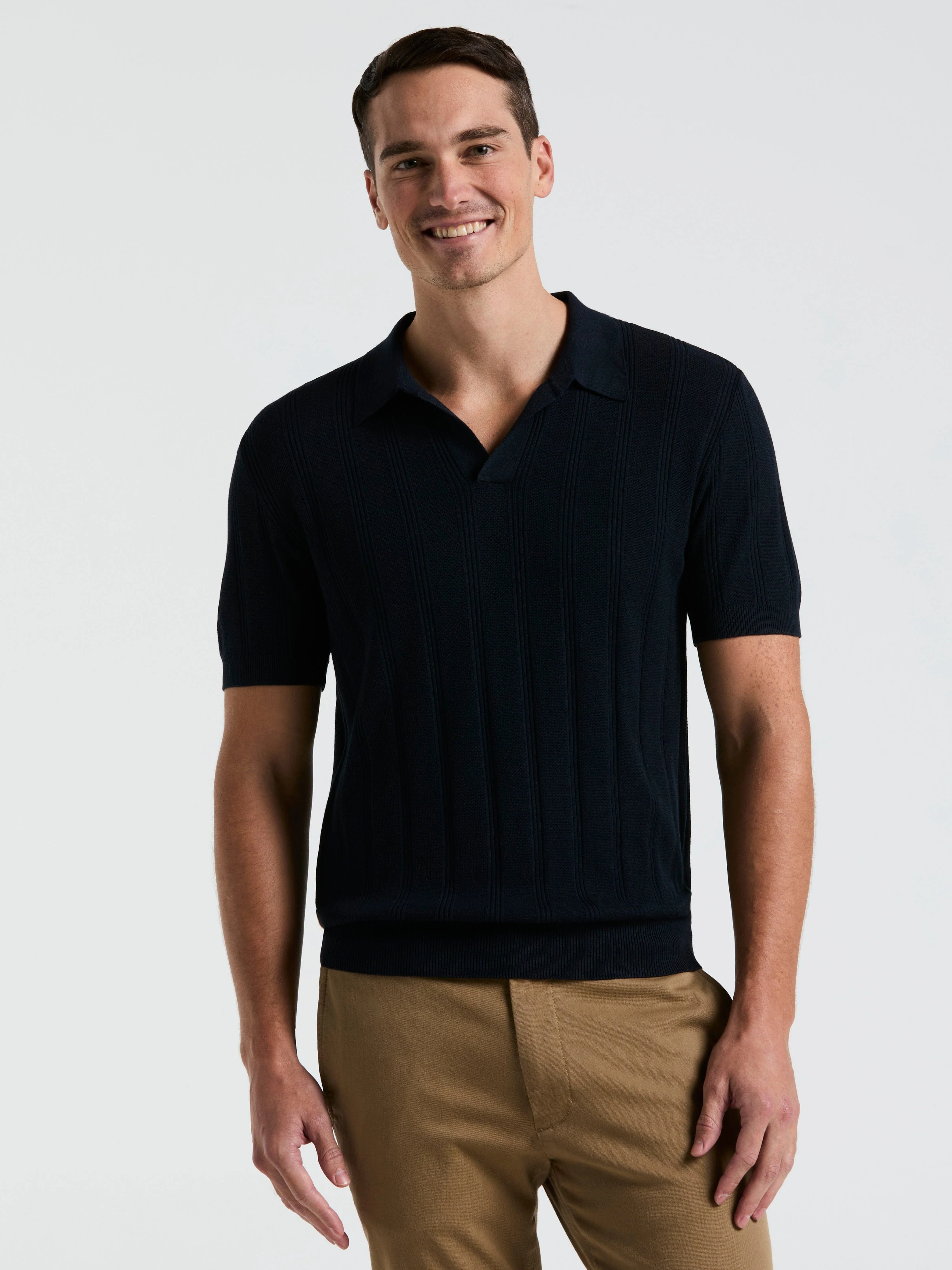 Mesh Stripe Sweater Polo - Image 5