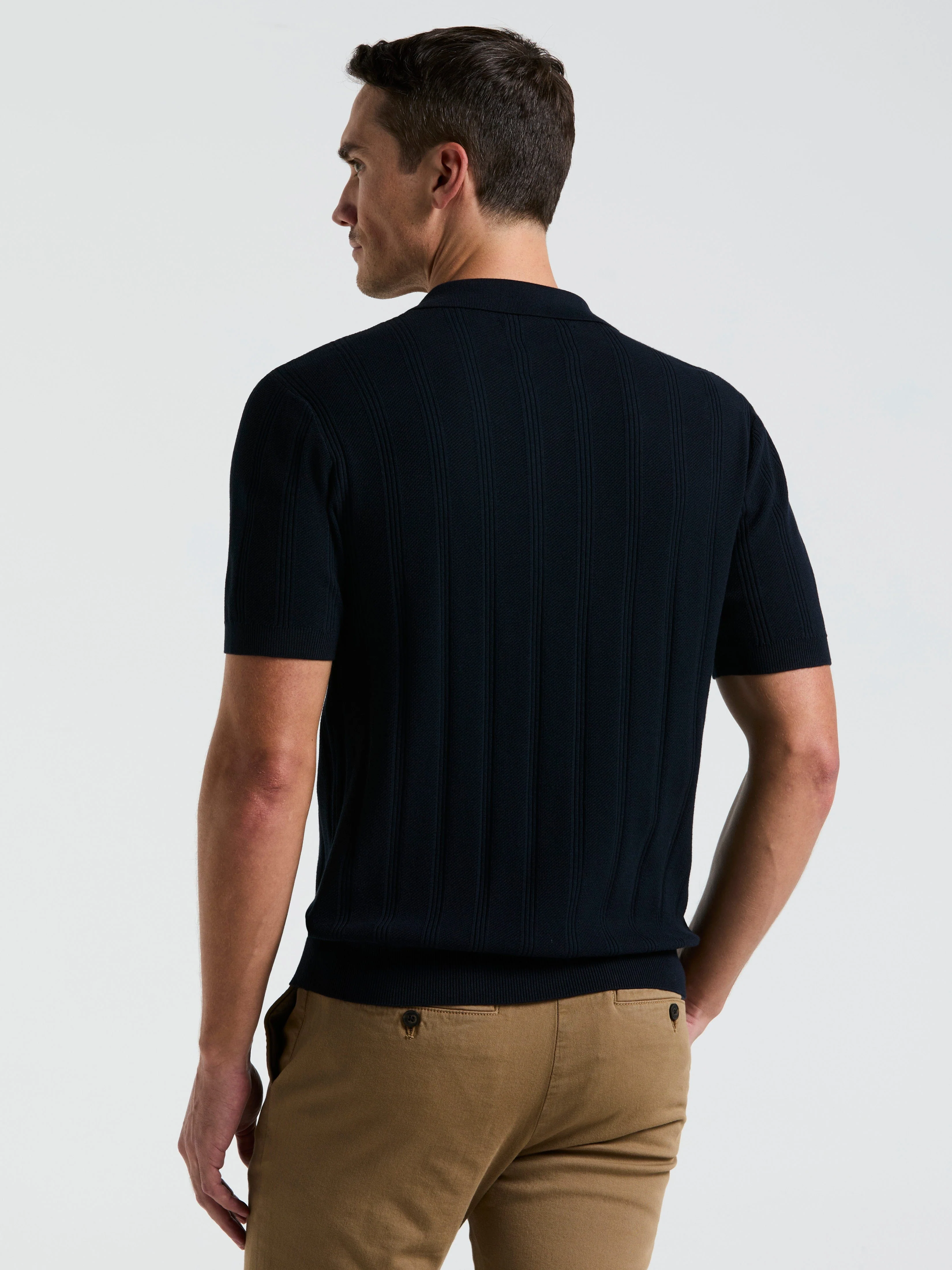 Mesh Stripe Sweater Polo - Image 7