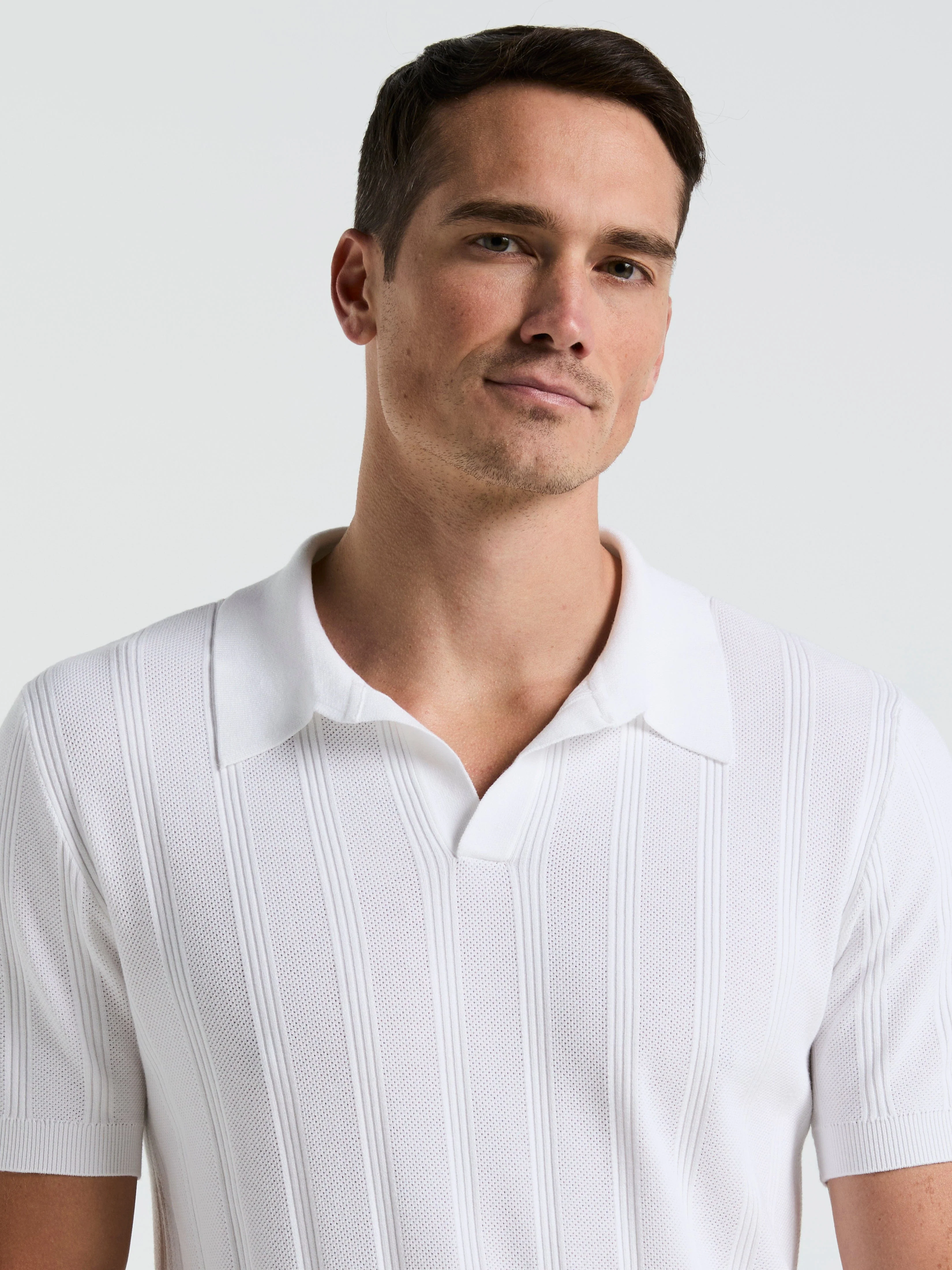 Mesh Stripe Sweater Polo - Image 9