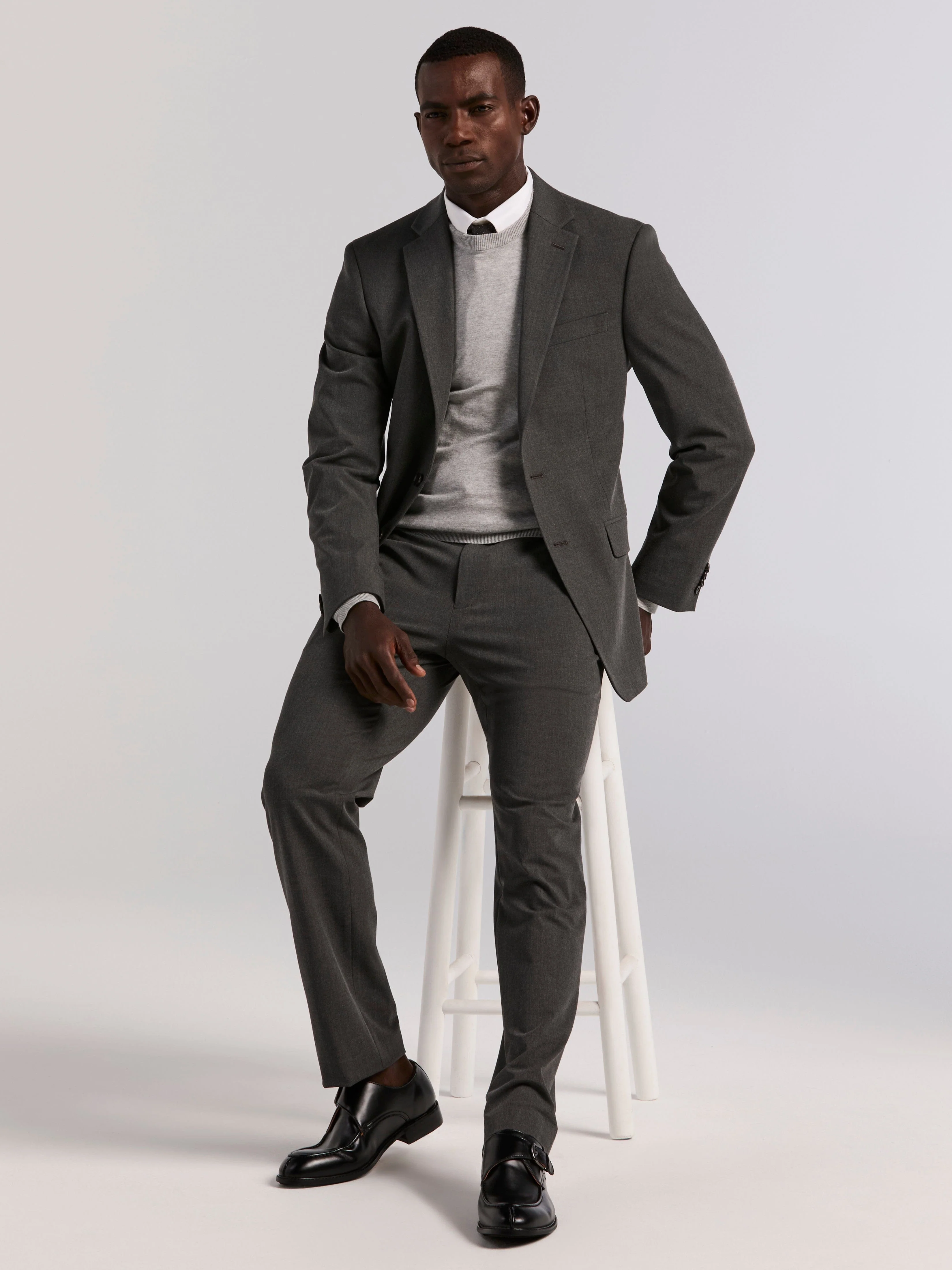 Slim Fit Gabardine Suit Jacket - Image 8