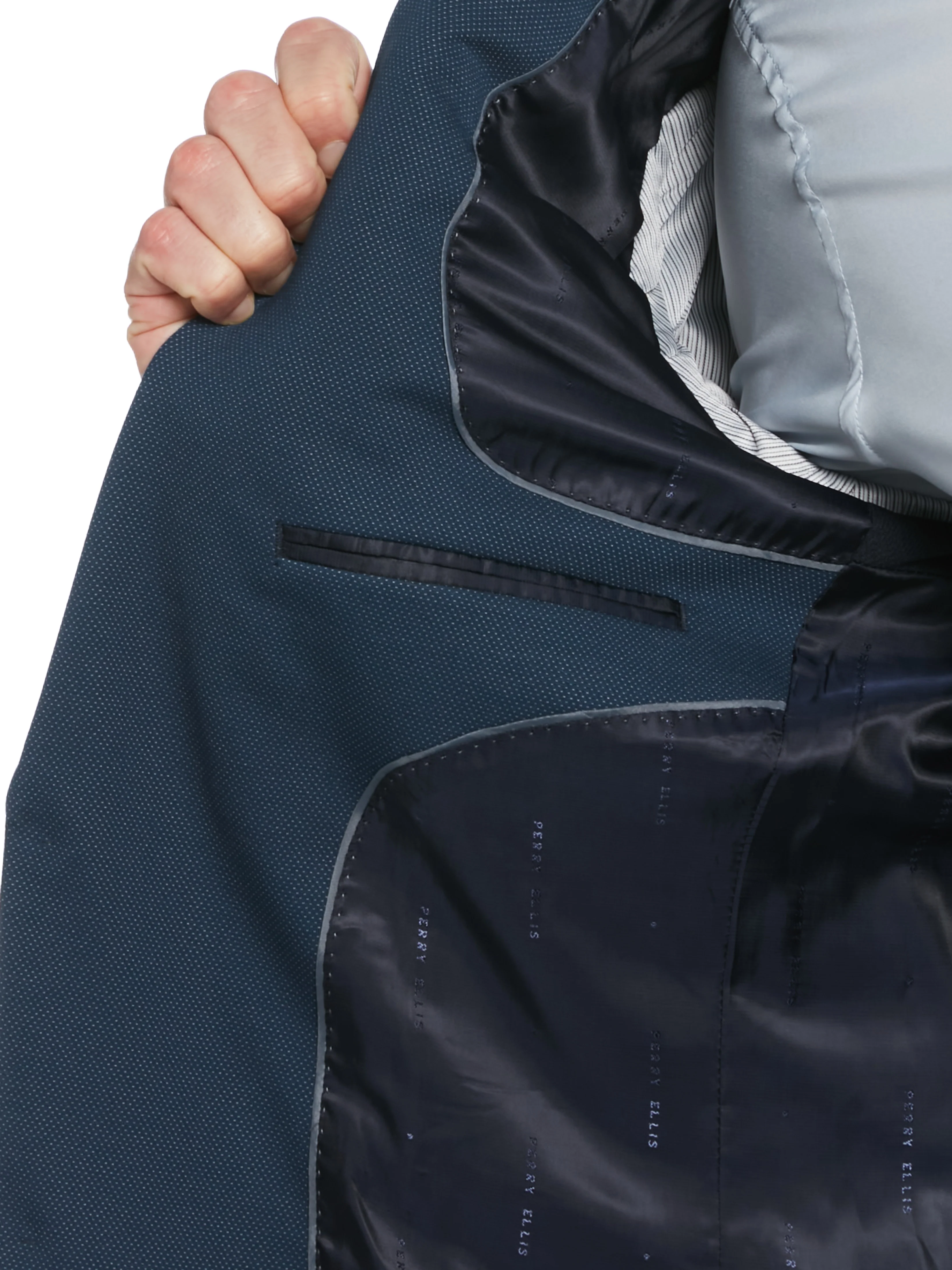 Slim Fit Pindot Stretch Knit Suit Jacket - Image 11