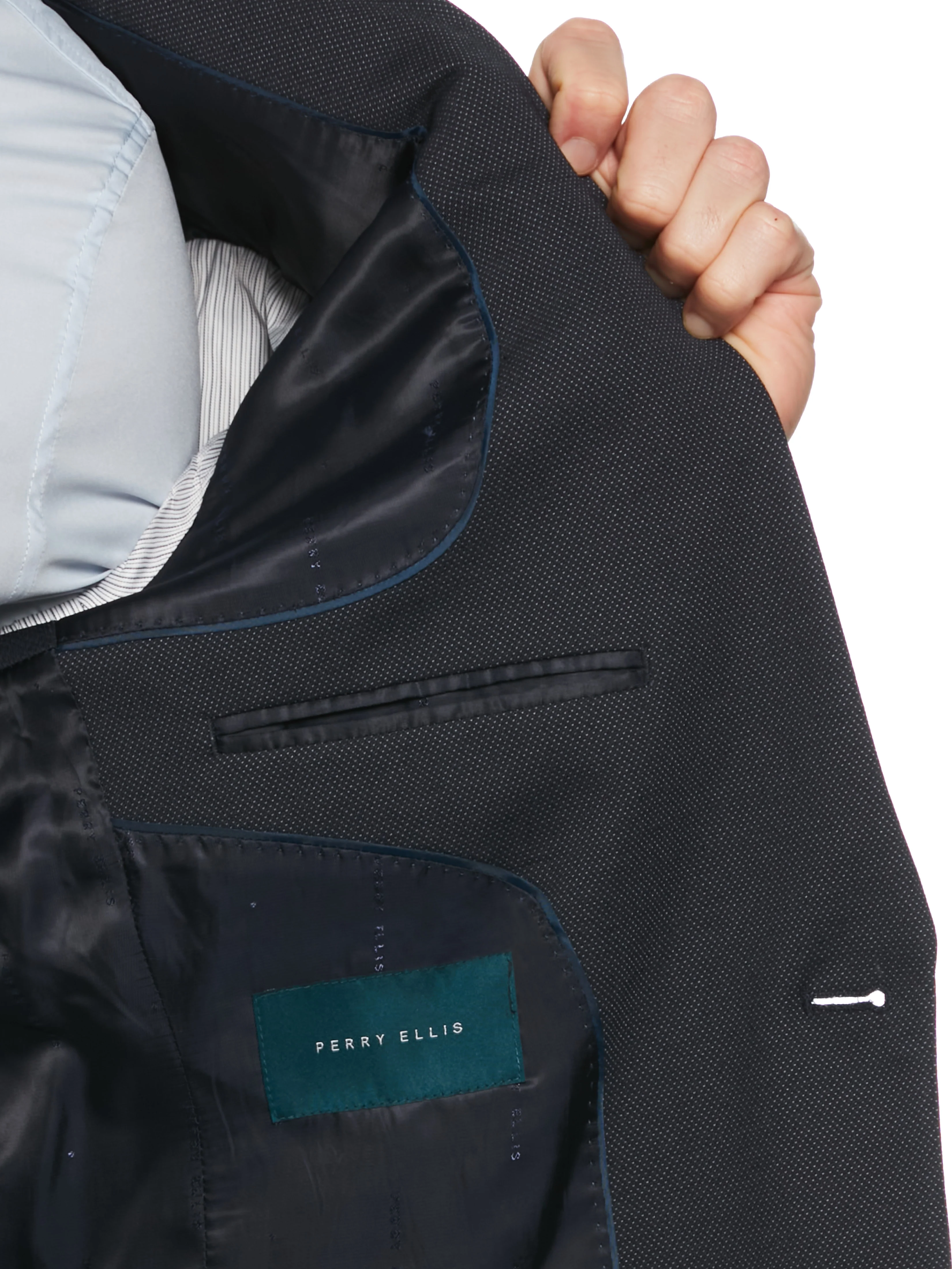 Slim Fit Pindot Stretch Knit Suit Jacket - Image 4