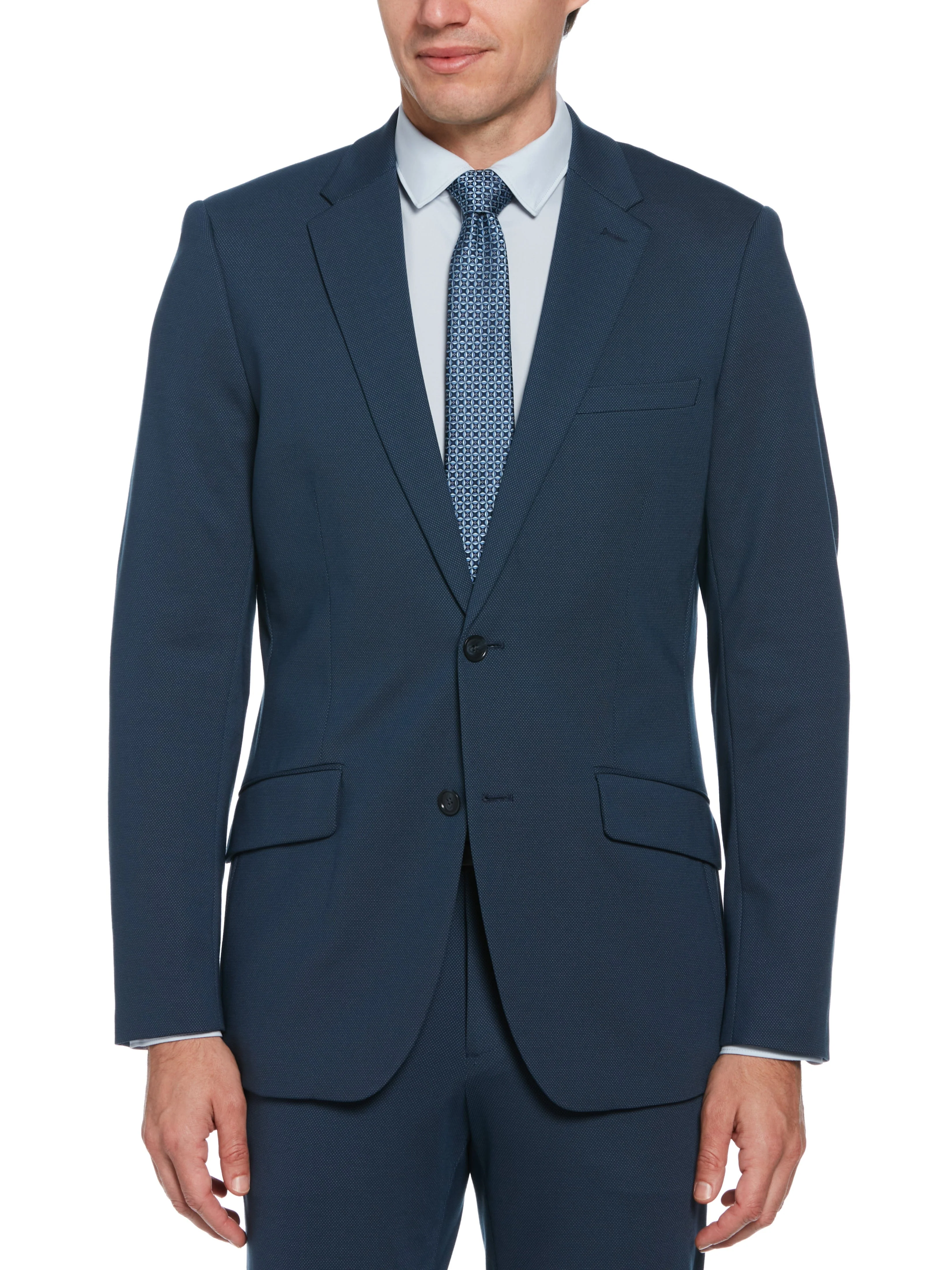 Slim Fit Pindot Stretch Knit Suit Jacket - Image 7