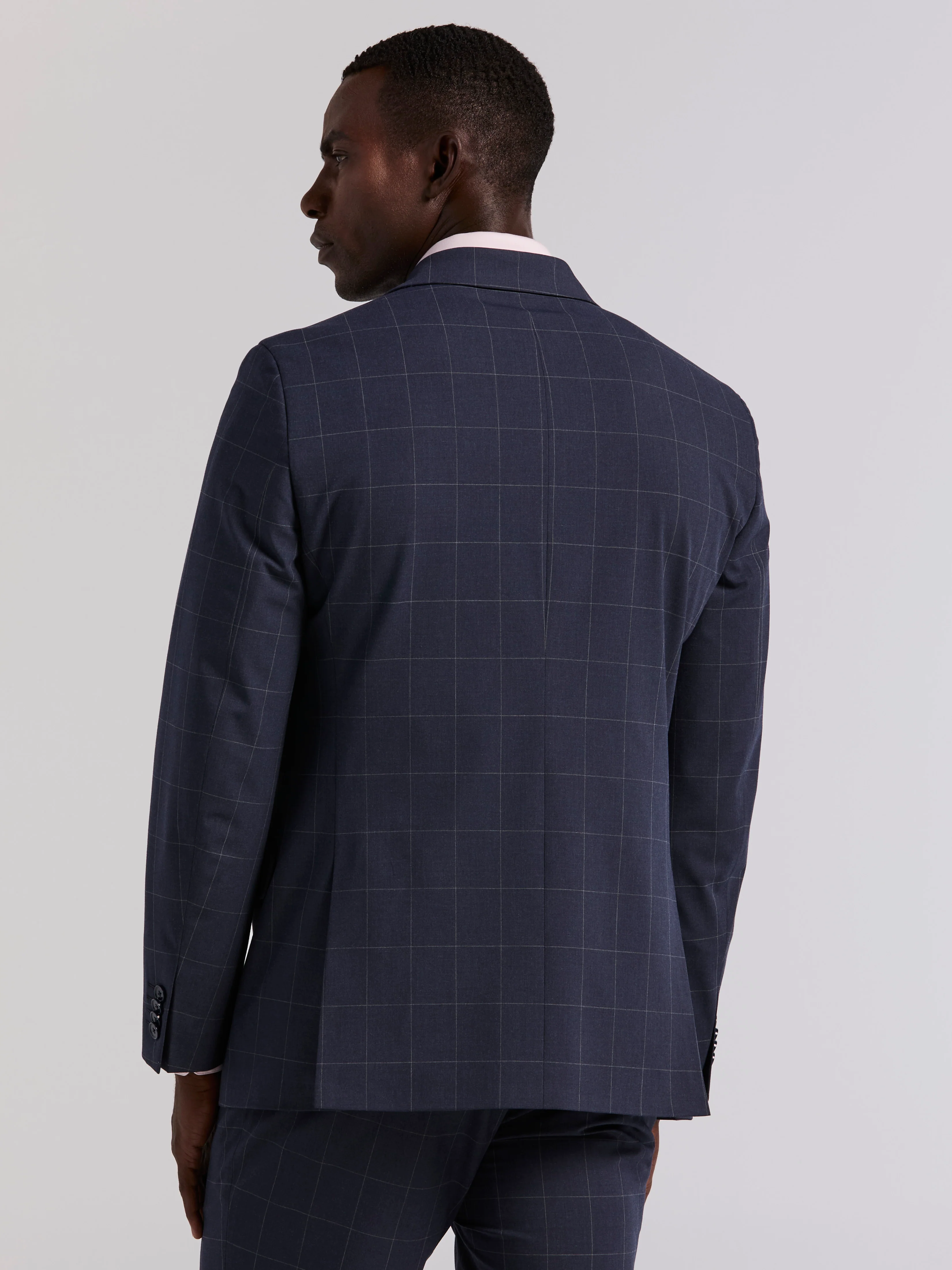 Slim Fit Windowpane Suit Jacket - Image 8