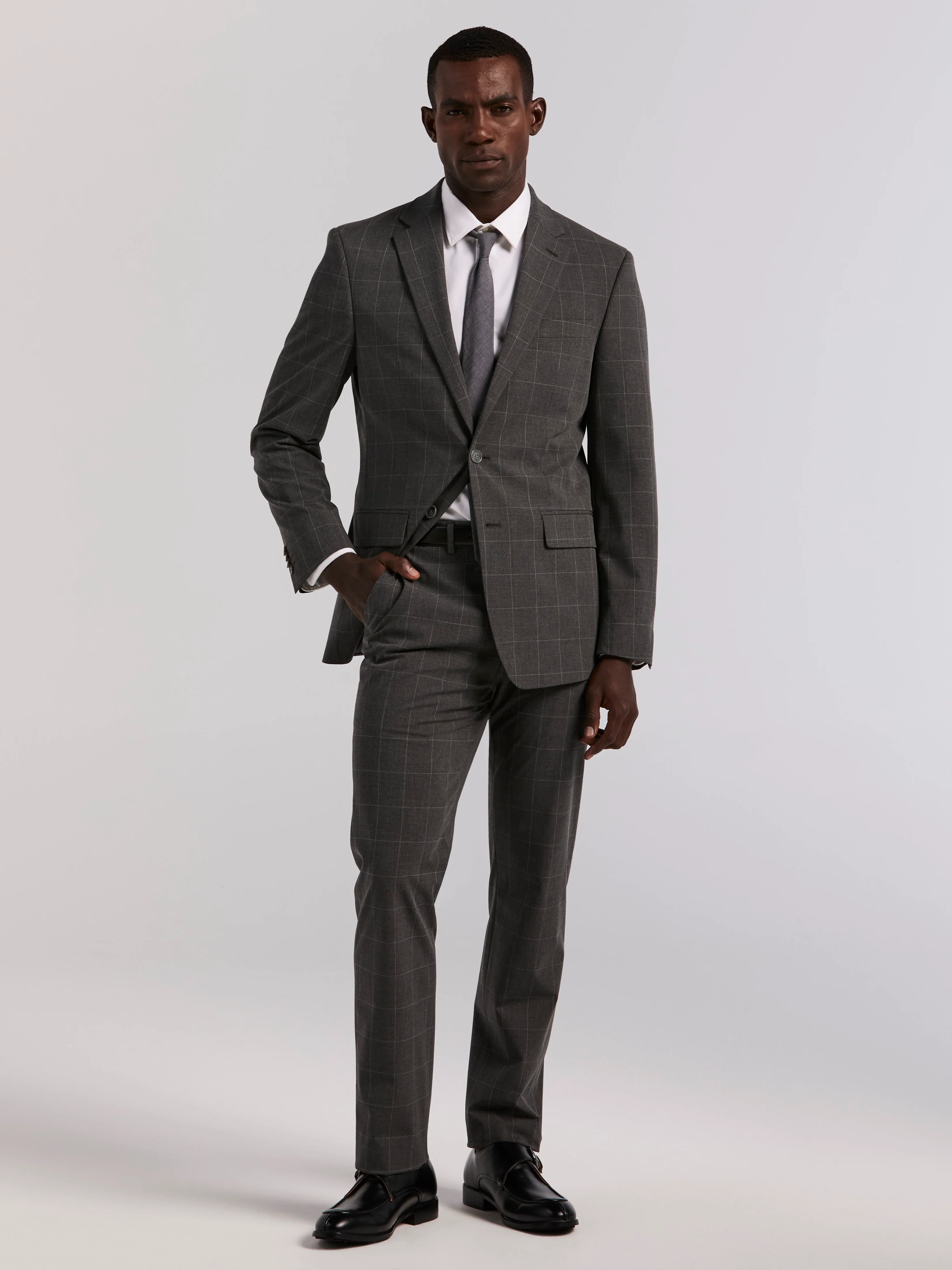 Slim Fit Windowpane Suit Pant - Image 5