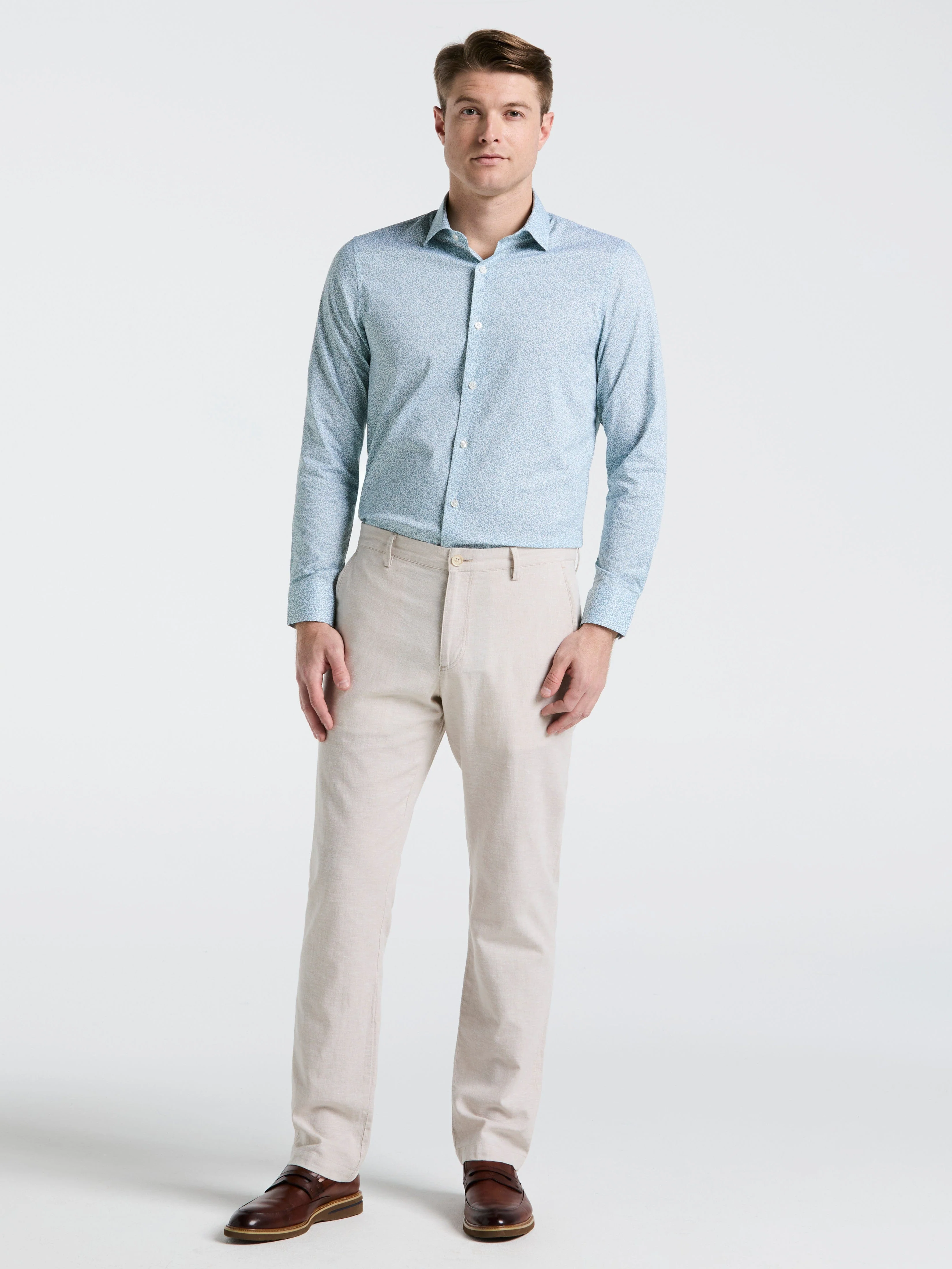 Stretch Floral Print Dress Shirt - Image 4